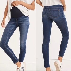 Madewell Maternity Jeans Size 28 Skinny Dark Wash Full Belly Panel Over The Bump